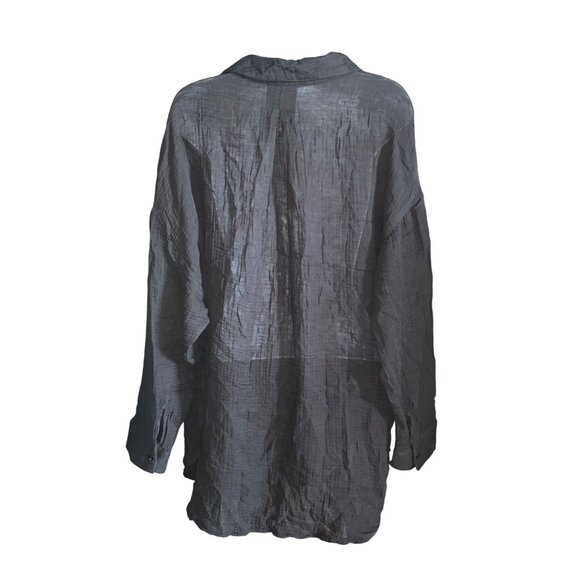 Shade & Shore Womens Black Swimsuit Cover-Up Button Down Shirtdress Size Large - Picture 6 of 13